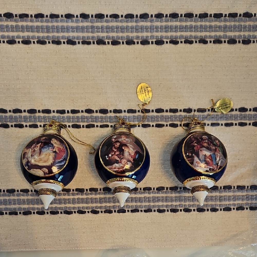 Bradford Editions 'Promise Of A Saviour' Heirloom Porcelain Christmas Ornaments